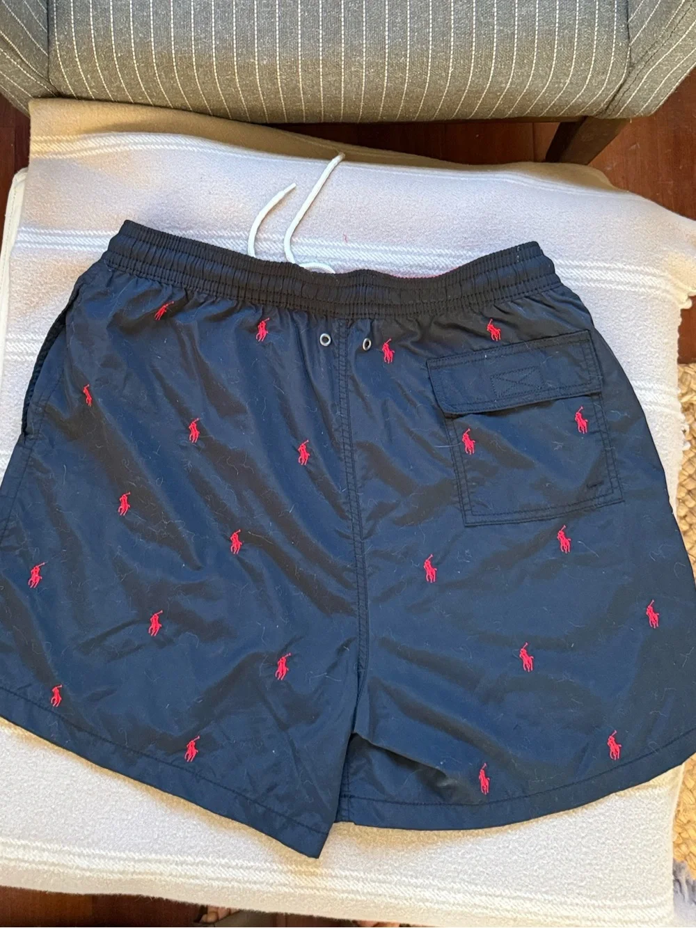 Polo Ralph Lauren Traveler Swim Trunks XL Navy Red Pony